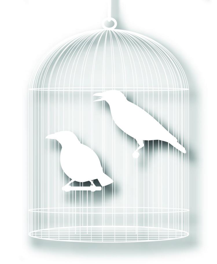 free vector Bird cage with papercuts vector